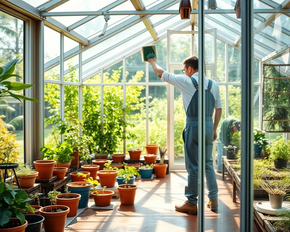 seasonal greenhouse cleaning