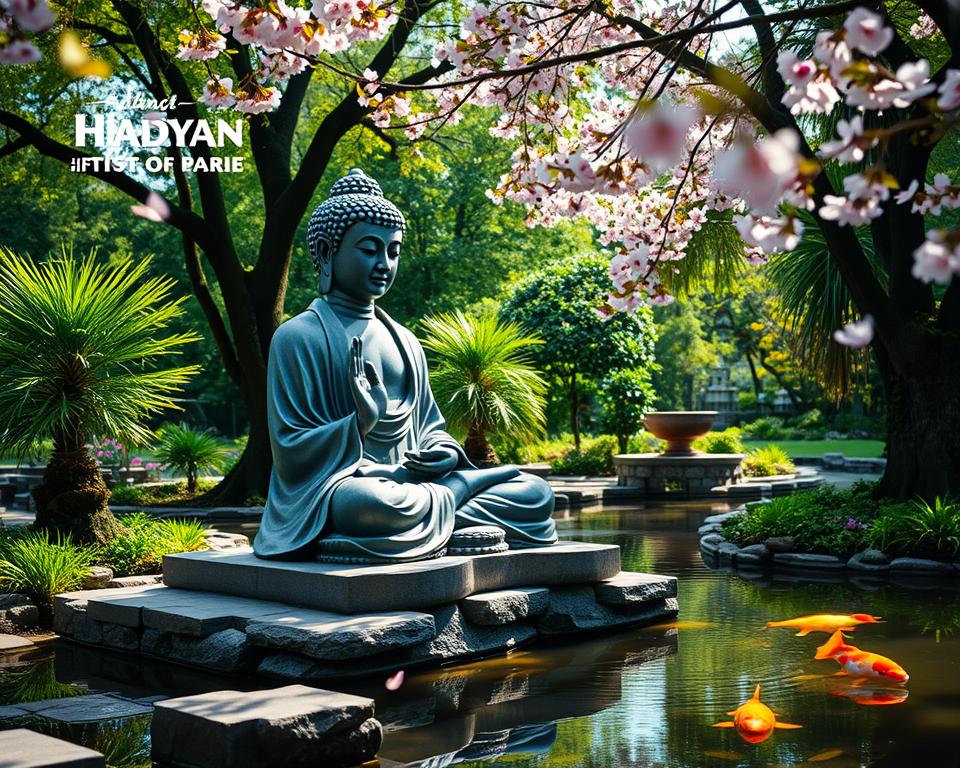 Buddha statue placement in garden