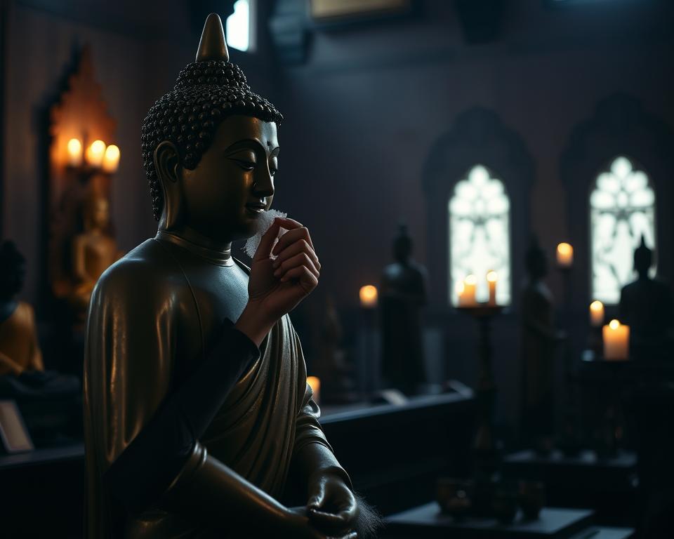 Caring for Buddha statues