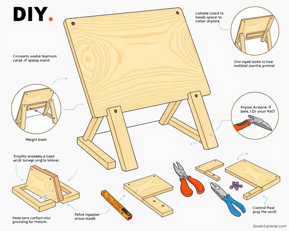 DIY wooden laptop stand DIY wooden laptop stand
