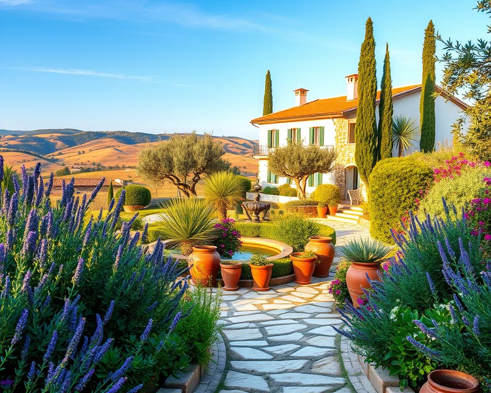 Mediterranean garden layout Mediterranean garden layout