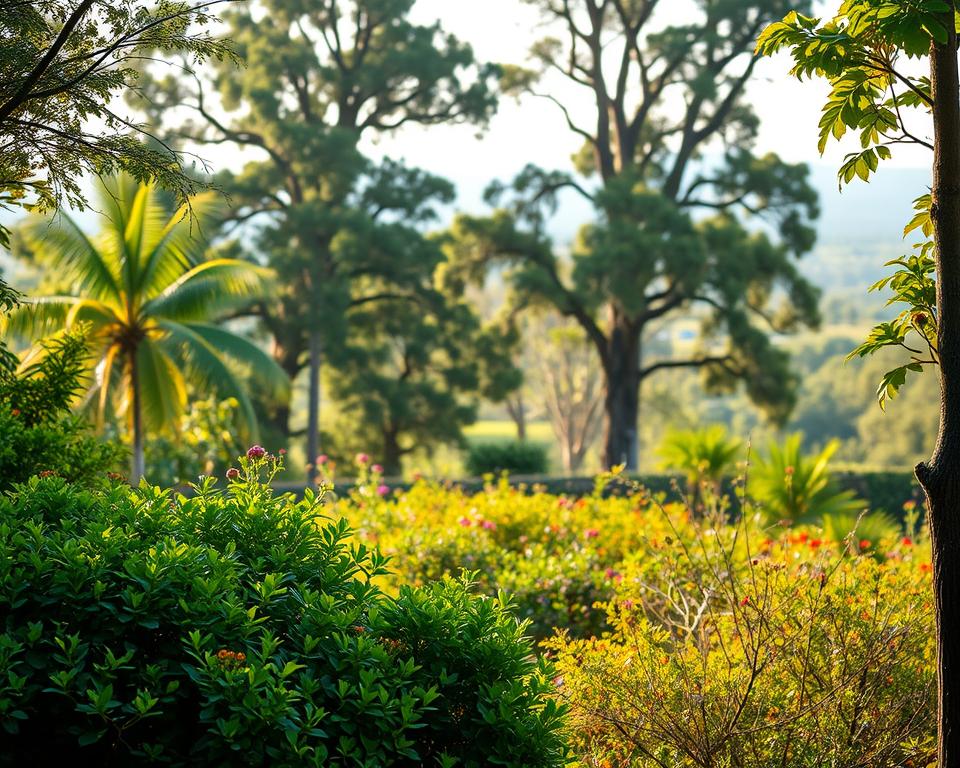 bird-friendly garden with native trees and shrubs