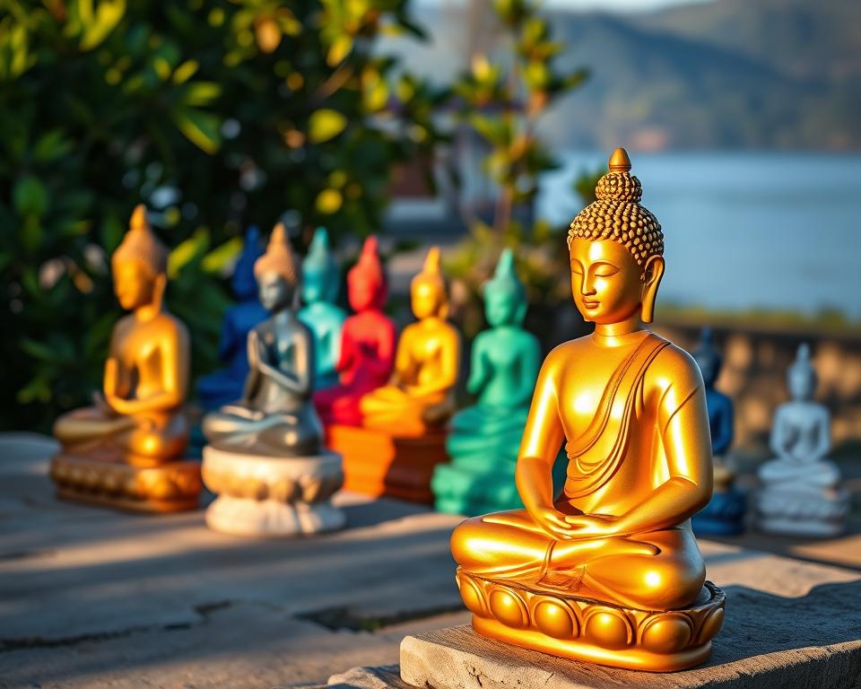 colours in Buddha statues colours in Buddha statues