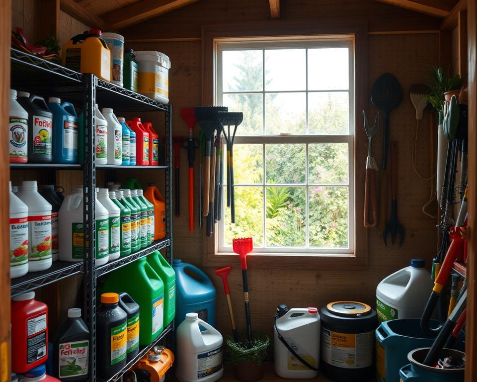 garden chemicals storage