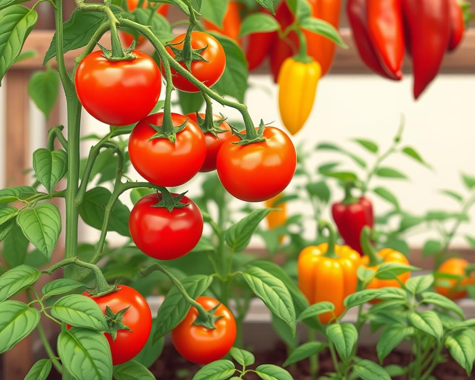 growing tomatoes and peppers indoors UK
