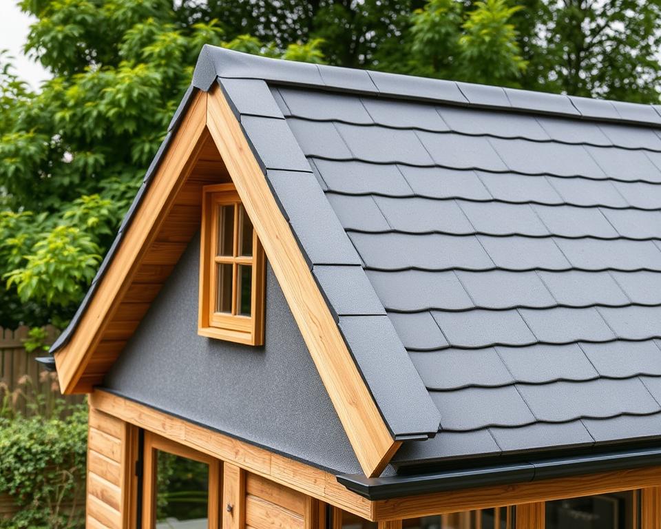 lead effect roof for garden building