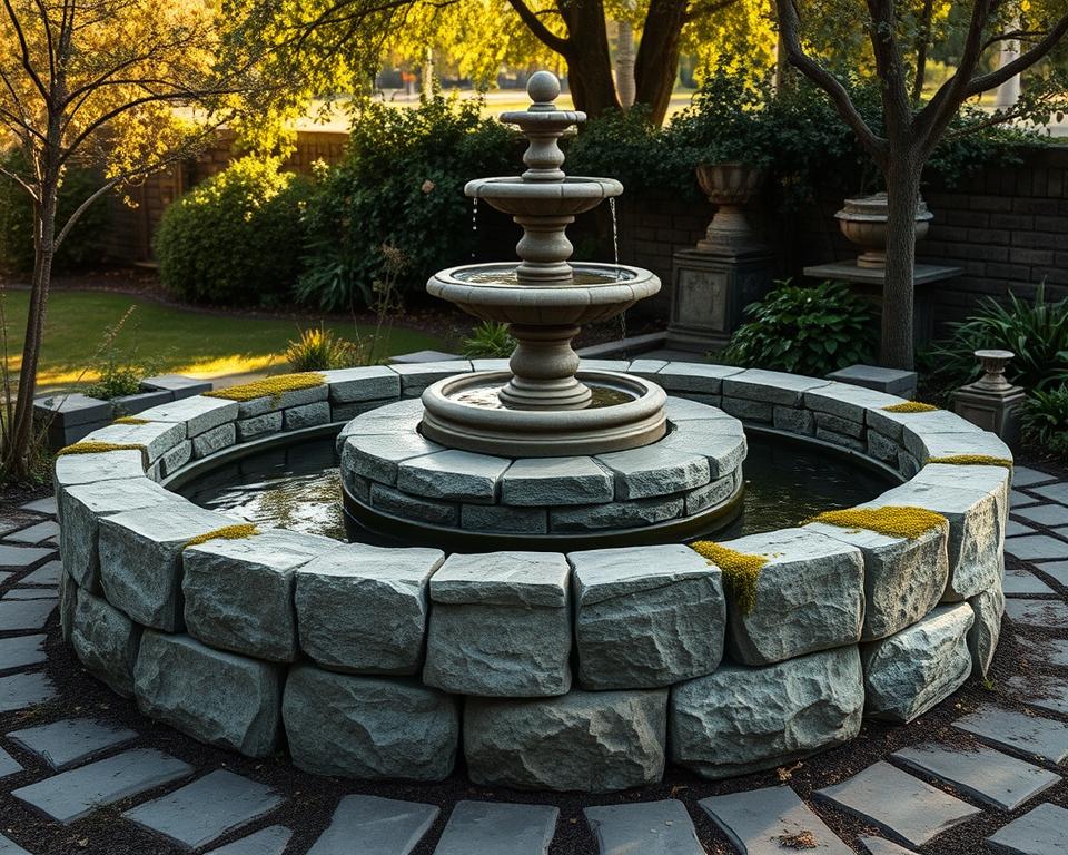 natural stone fountain foundation