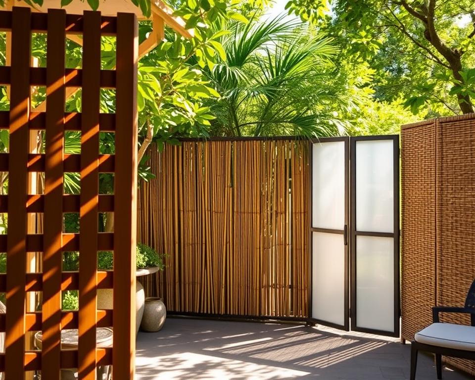 types of patio privacy screens