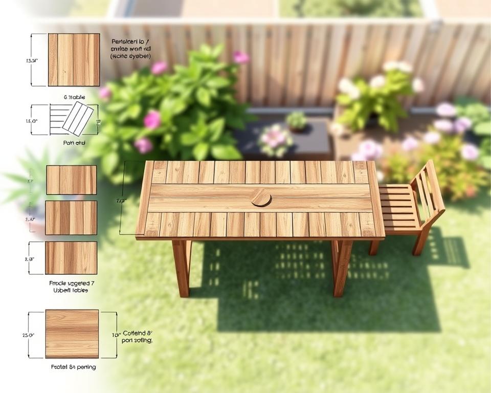 Garden Table Design Planning Sketch