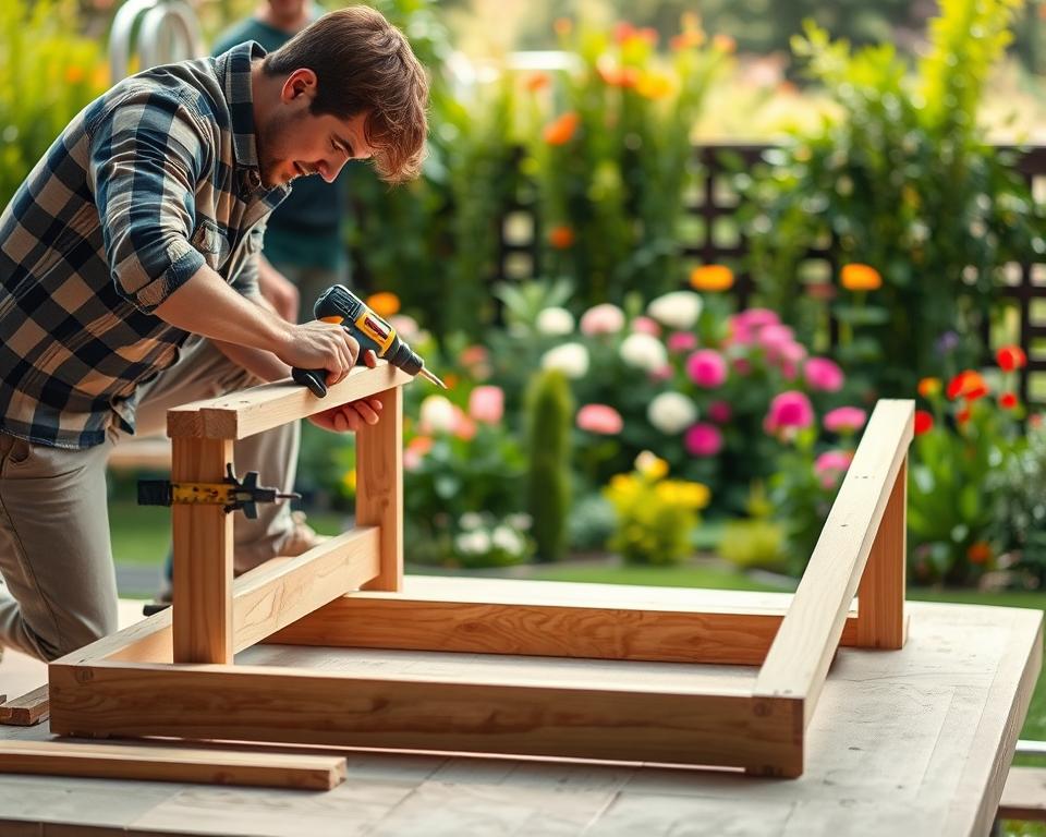Garden Table Frame Assembly
