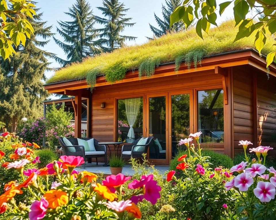 Green Roof Wooden Summerhouse Garden Aesthetics