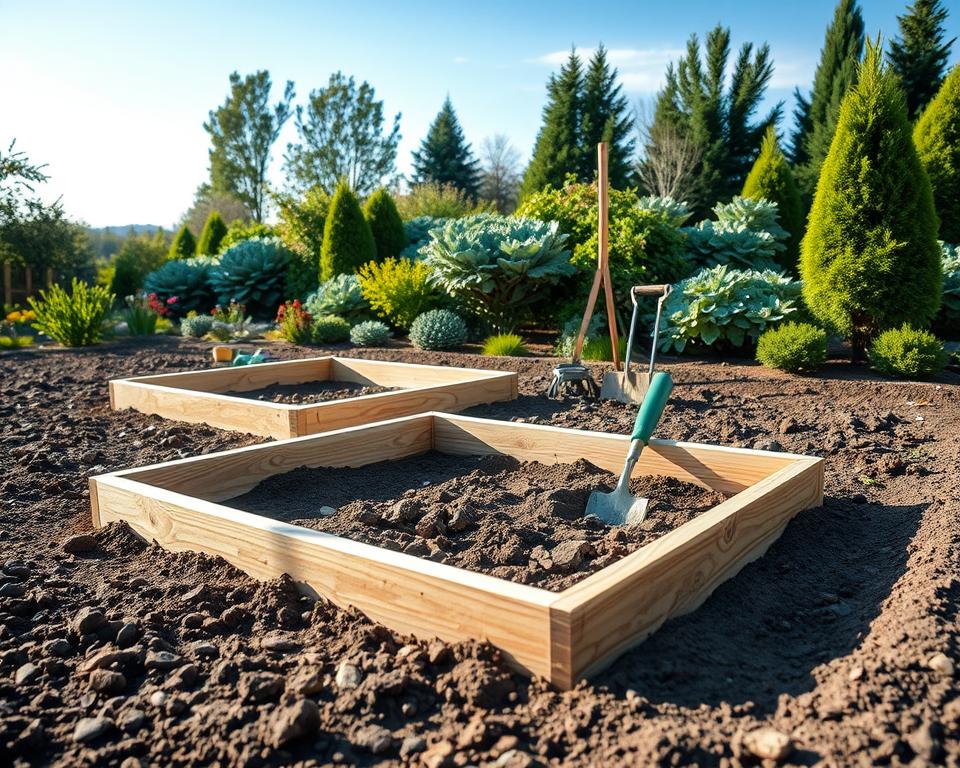 Ground preparation for raised beds