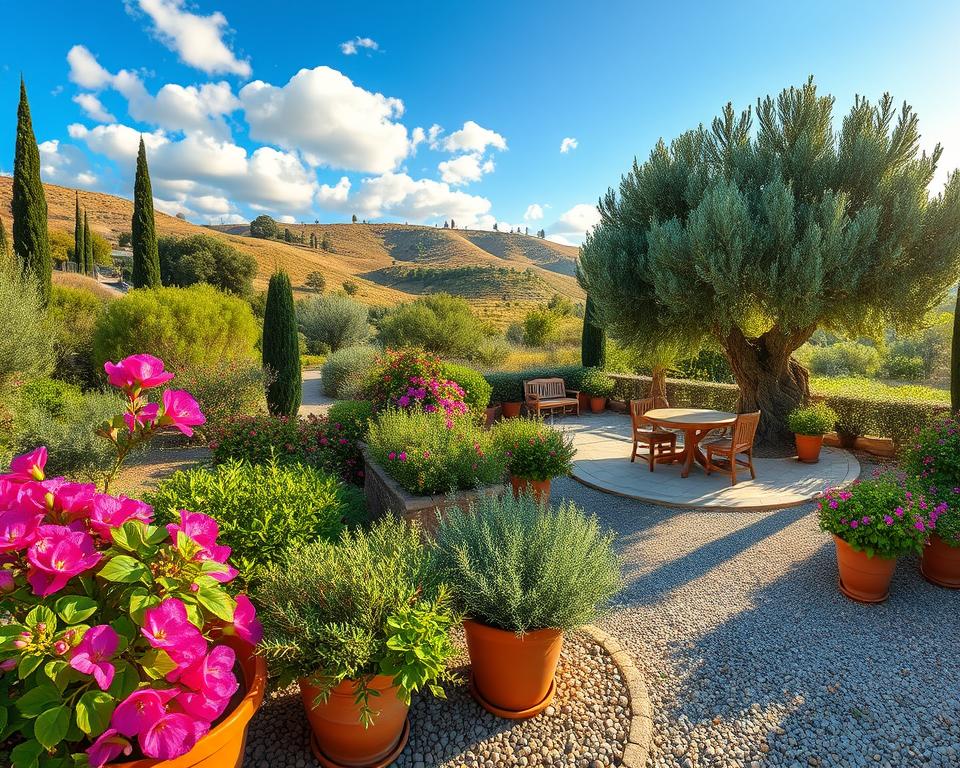 Mediterranean garden layout