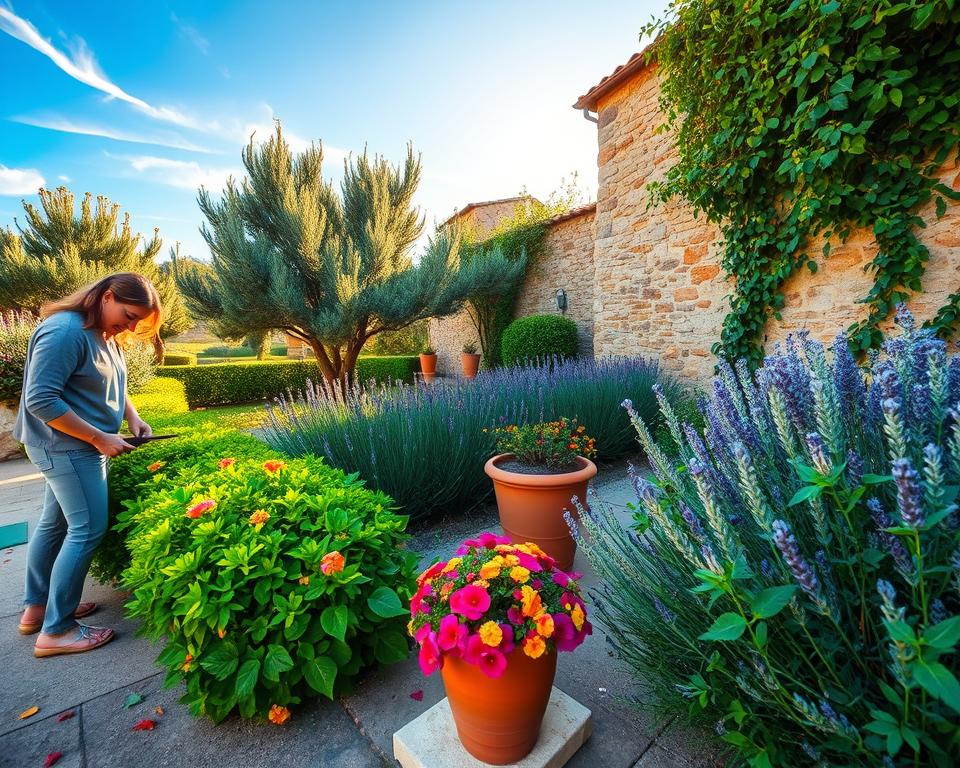 Mediterranean garden maintenance