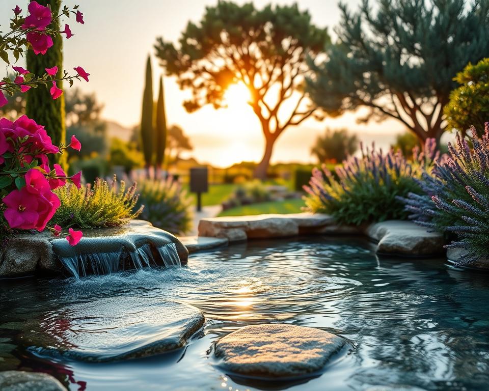Mediterranean garden water feature