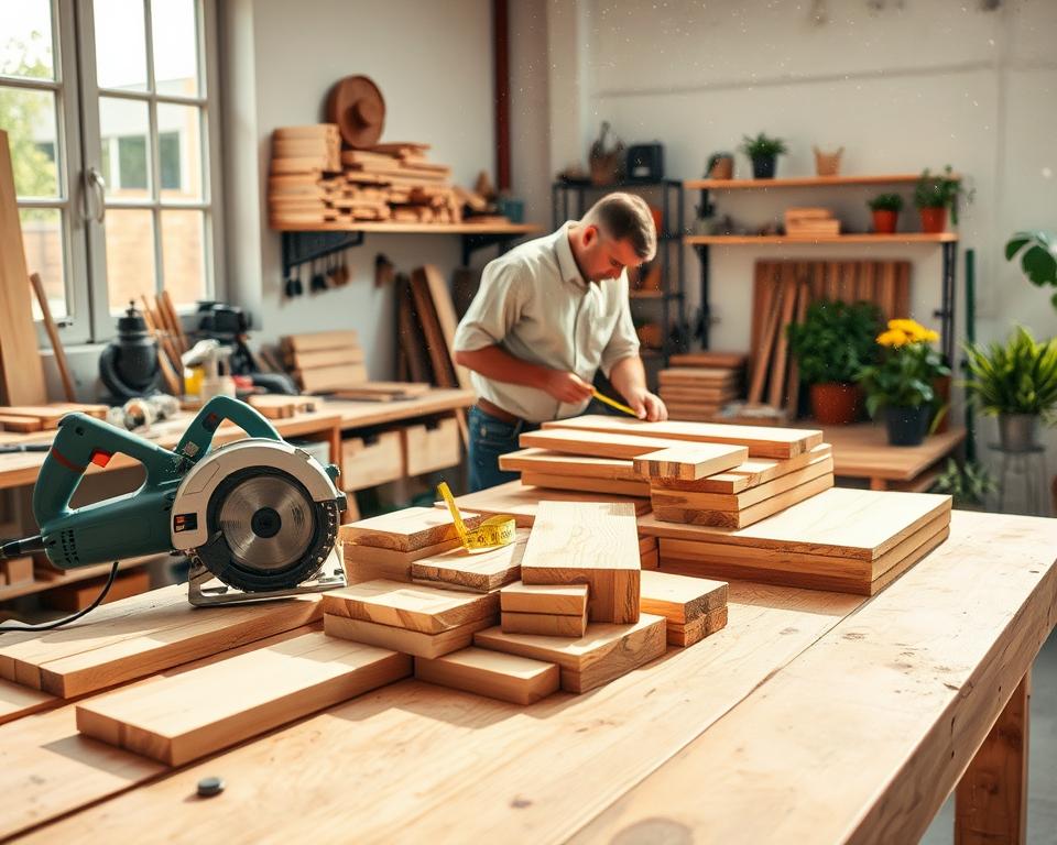 Timber Preparation for Garden Table