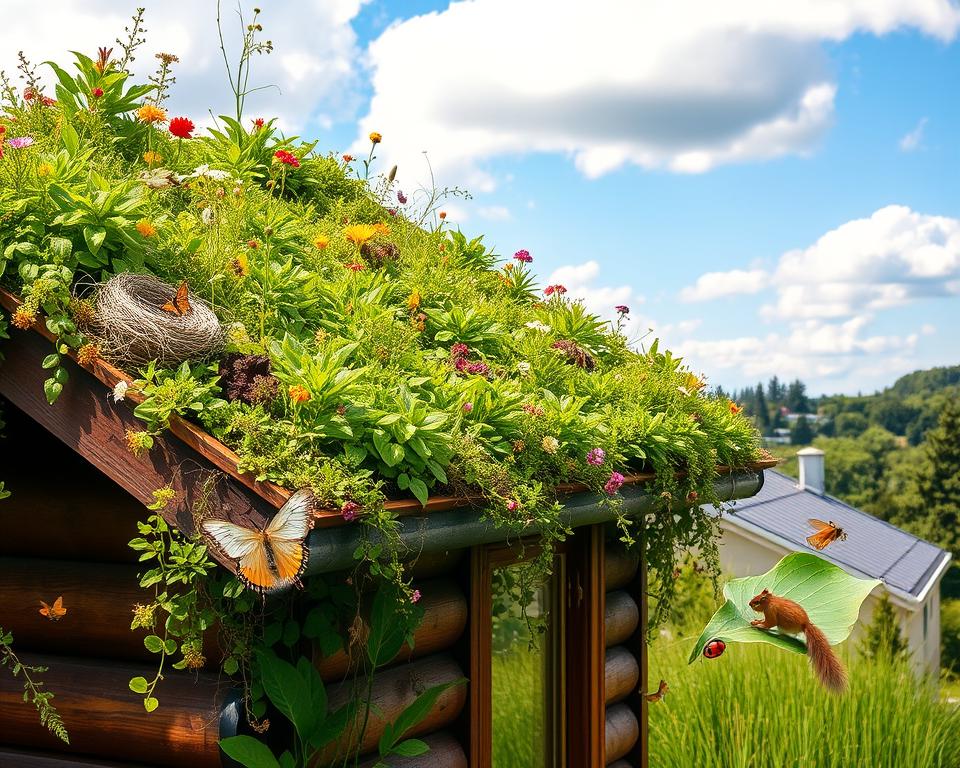Wildlife habitat on green roof