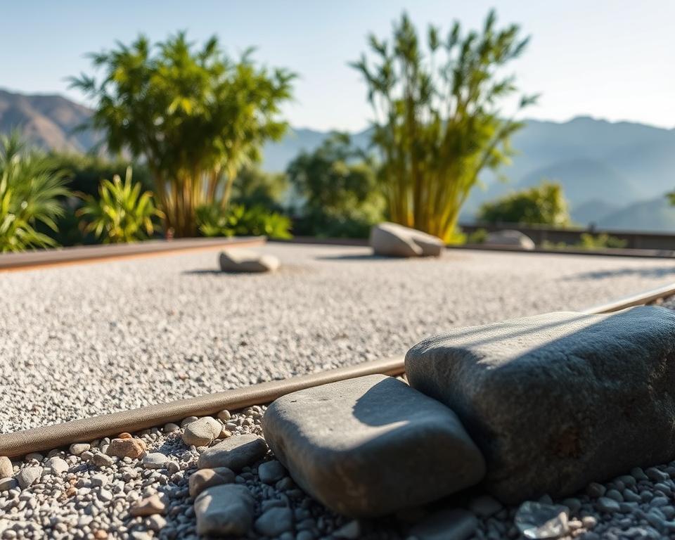 Zen garden drainage installation