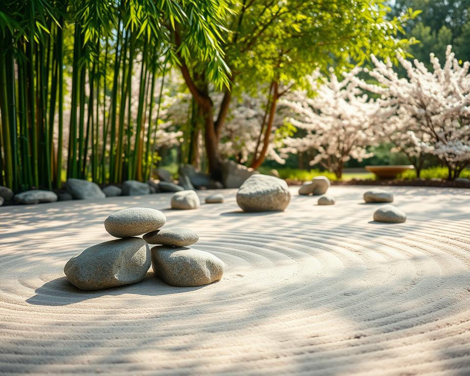 Zen garden rocks arrangement