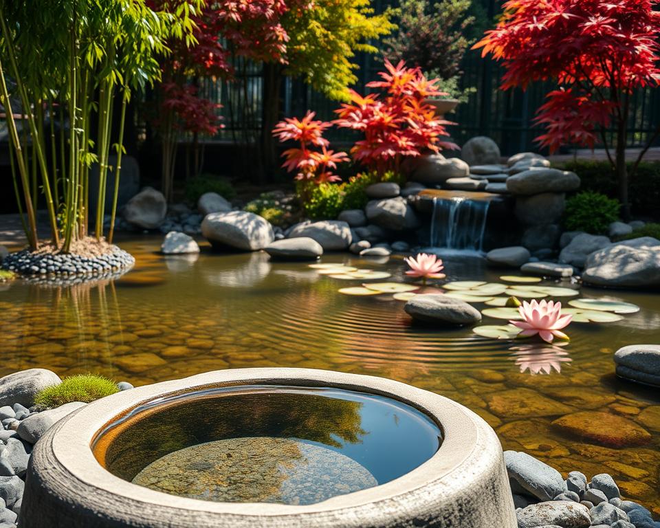 Zen garden water features