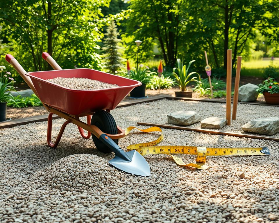 gravel garden construction tools