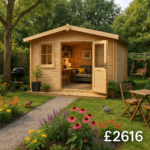 10'x10' Caspian Log Cabin - 28mm Garden Log Cabins - 0% Finance - Buy Now Pay Later - Tiger Sheds