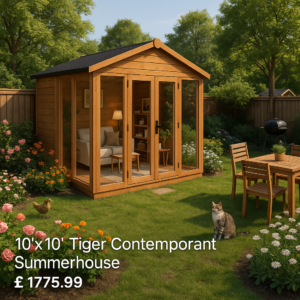 10'x10' Tiger Contemporary Summerhouse - 0% Finance - Buy Now Pay Later - Tiger Sheds