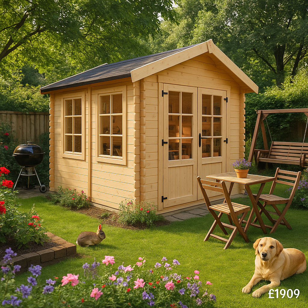 10'x6' The Zora Log Cabins - 19mm Log Cabin - 0% Finance - Buy Now Pay Later - Tiger Sheds