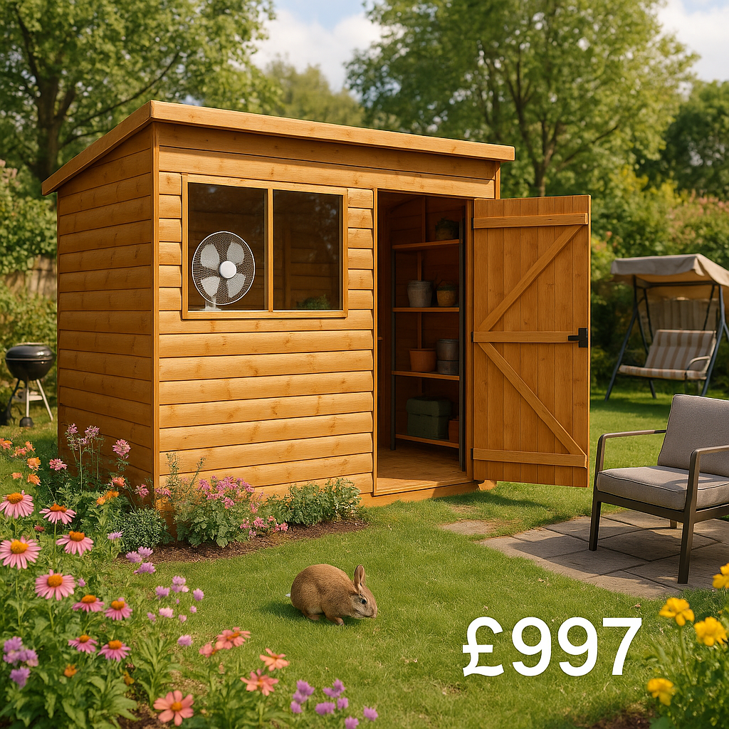 10'x6' Tiger Loglap Pent Shed - Wooden Loglap Sheds - 0% Finance - Buy Now Pay Later - Tiger Sheds