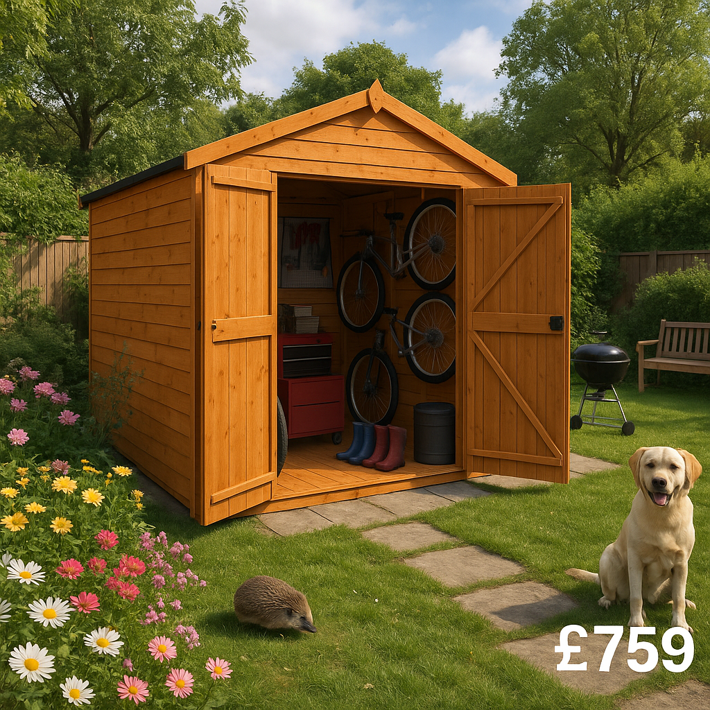 10'x6' Tiger Shiplap Windowless Apex Double Door Shed - Wooden Shiplap Sheds - 0% Finance - Buy Now Pay Later - Tiger Sheds