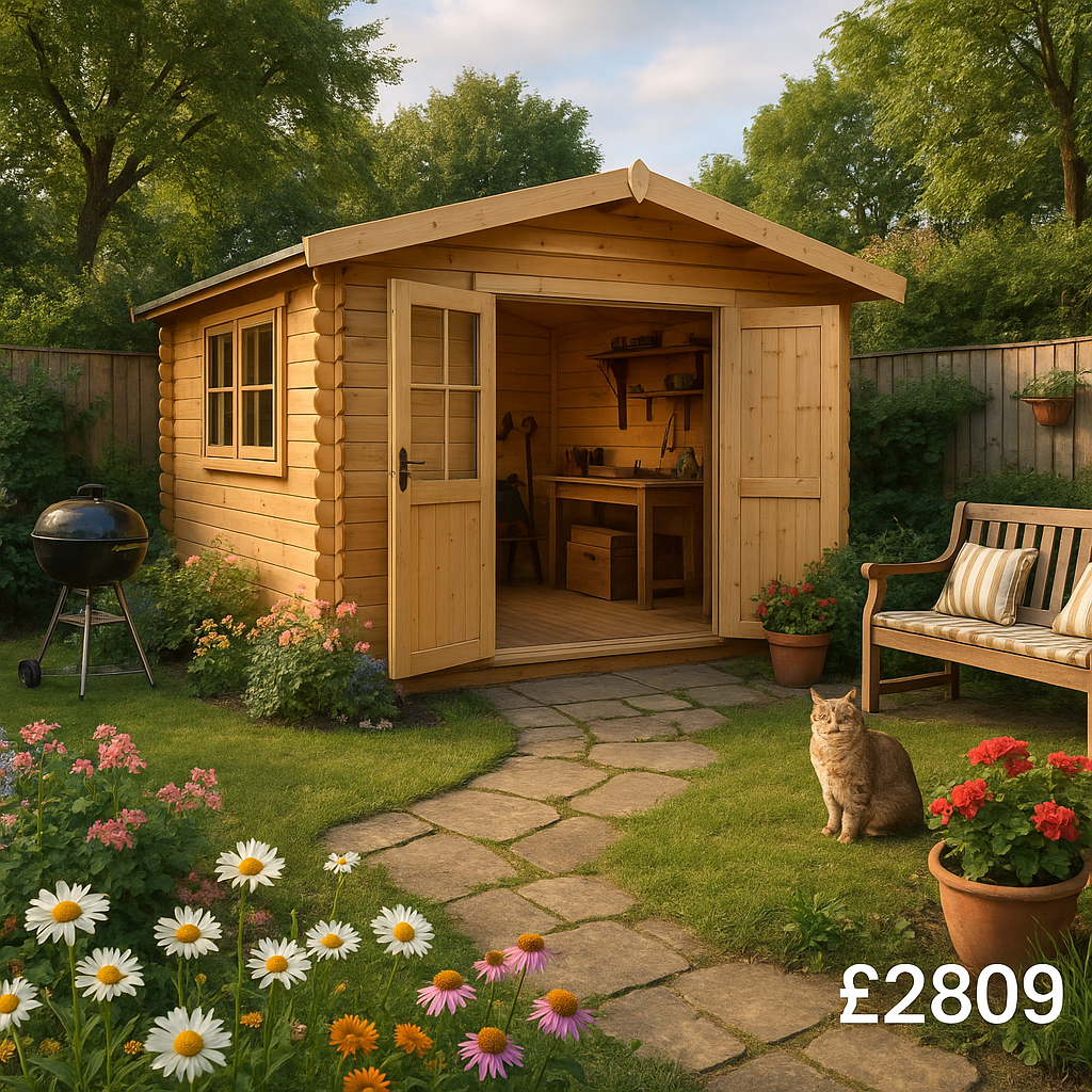 10'x8' Rayner Log Cabin - Workshop Log Cabins - 0% Finance - Buy Now Pay Later - Tiger Sheds