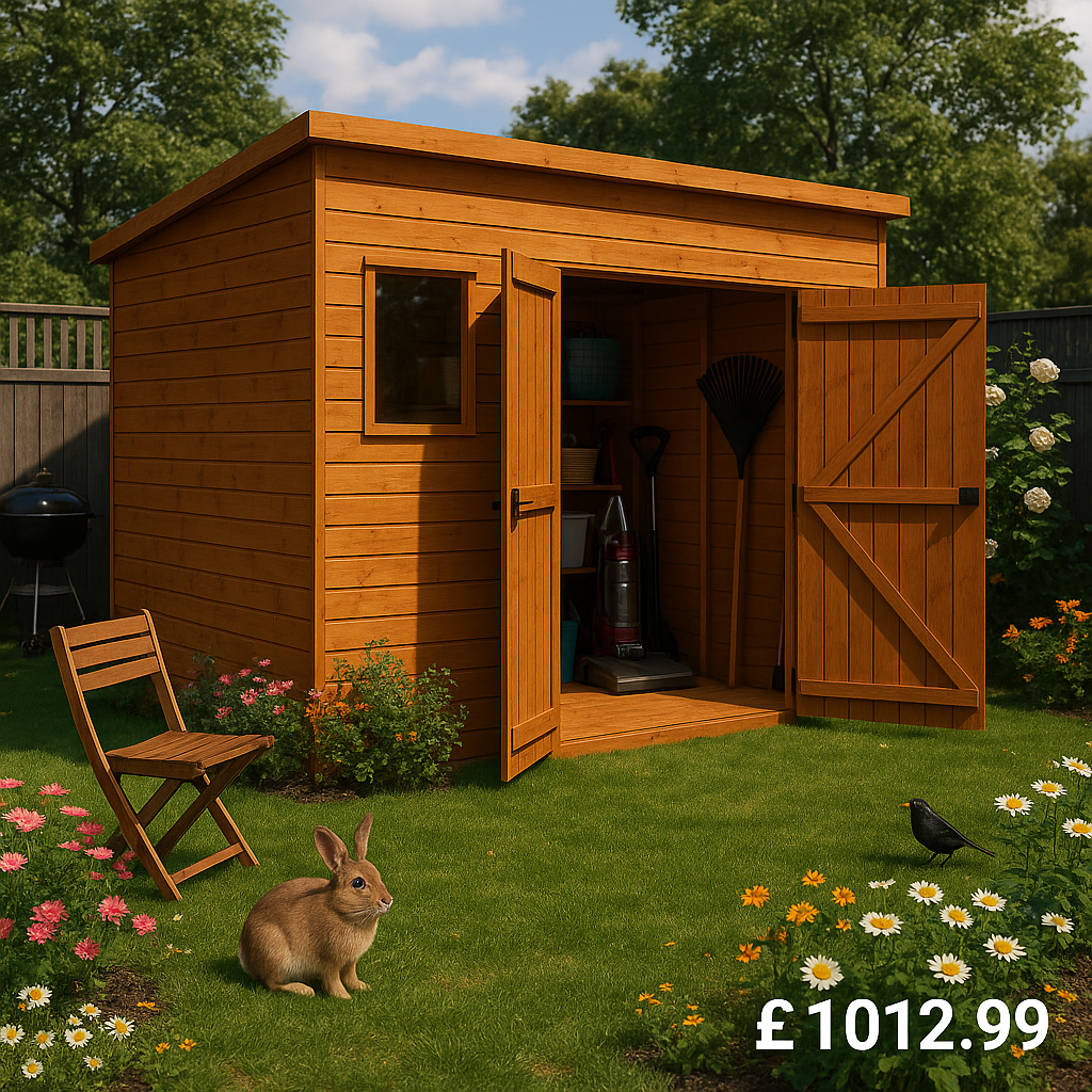 10'x8' Tiger Shiplap Pent Double Door - Wooden Shiplap Sheds - 0% Finance - Buy Now Pay Later - Tiger Sheds