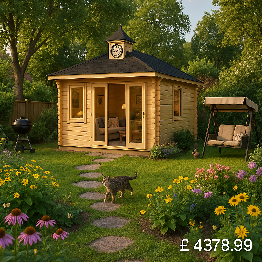 12'x10' Copley Log Cabins - 44mm Log Cabin - 0% Finance - Buy Now Pay Later - Tiger Sheds