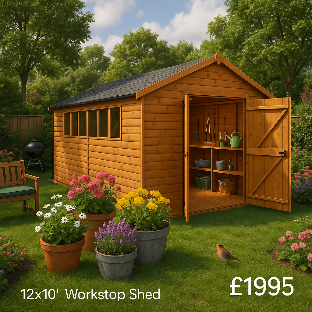 12'x10' Loglap XL Workshop Shed - 0% Finance - Buy Now Pay Later - Tiger Sheds