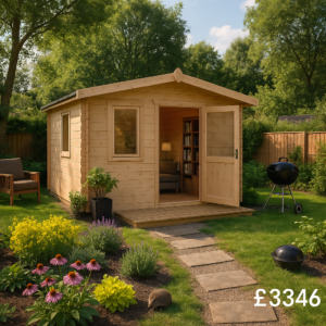 12'x12' Caspian Log Cabin - 28mm Garden Log Cabins - 0% Finance - Buy Now Pay Later - Tiger Sheds