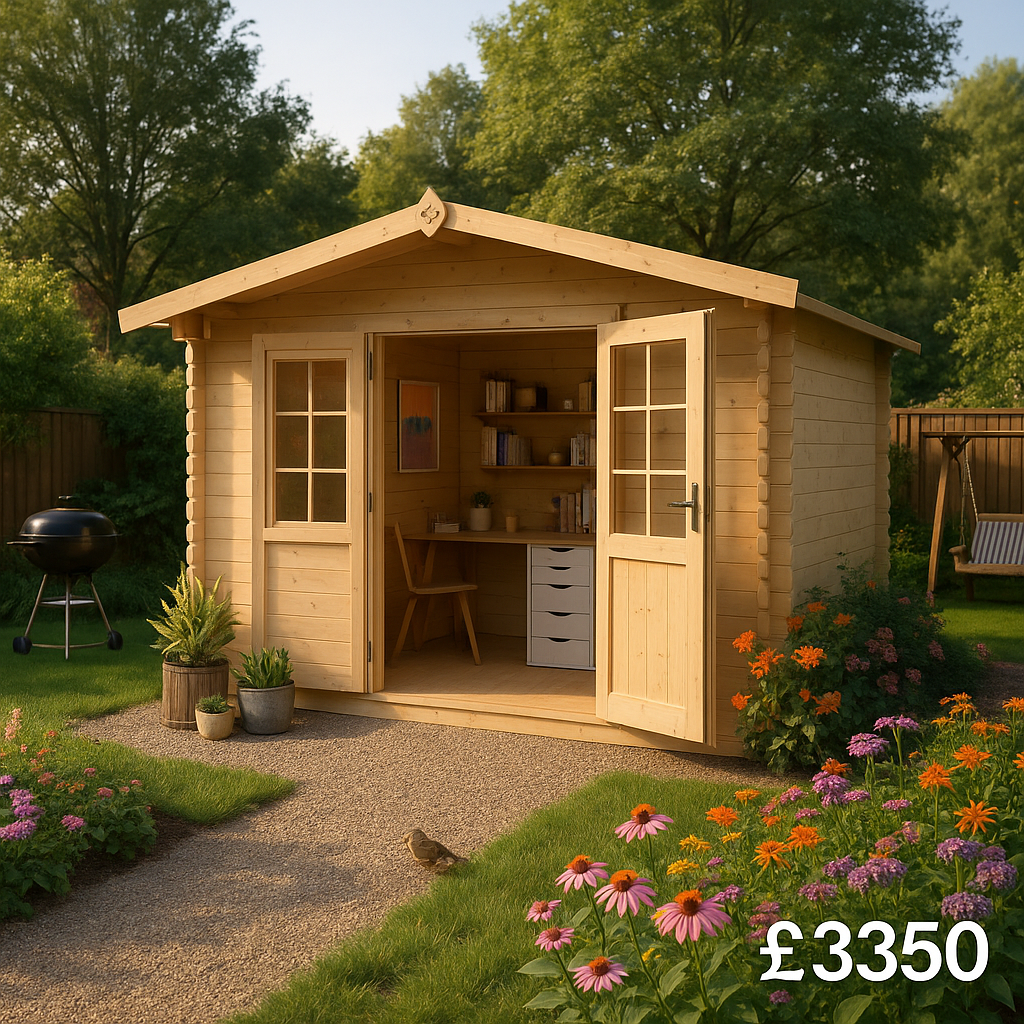 12'x12' Panthera Log Cabin - Quality Garden Log Cabins - 0% Finance - Buy Now Pay Later - Tiger Sheds