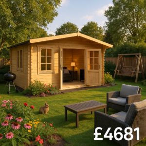 12'x14' Zeta Log Cabin - High Quality Garden Log Cabins - 0% Finance - Buy Now Pay Later - Tiger Sheds