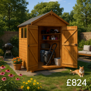 12'x4' Shiplap Apex 2-Door Shed With Windows - Custom Garden Sheds - TigerFlex Fast Delivery - 0% Finance - Buy Now Pay Later - Tiger Sheds