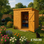12'x4' Tigerflex Pent Shed With Windows - Fast Delivery Outdoor Wooden Shed - 0% Interest Free Monthly Finance Available - Buy Now Pay Later - Tiger