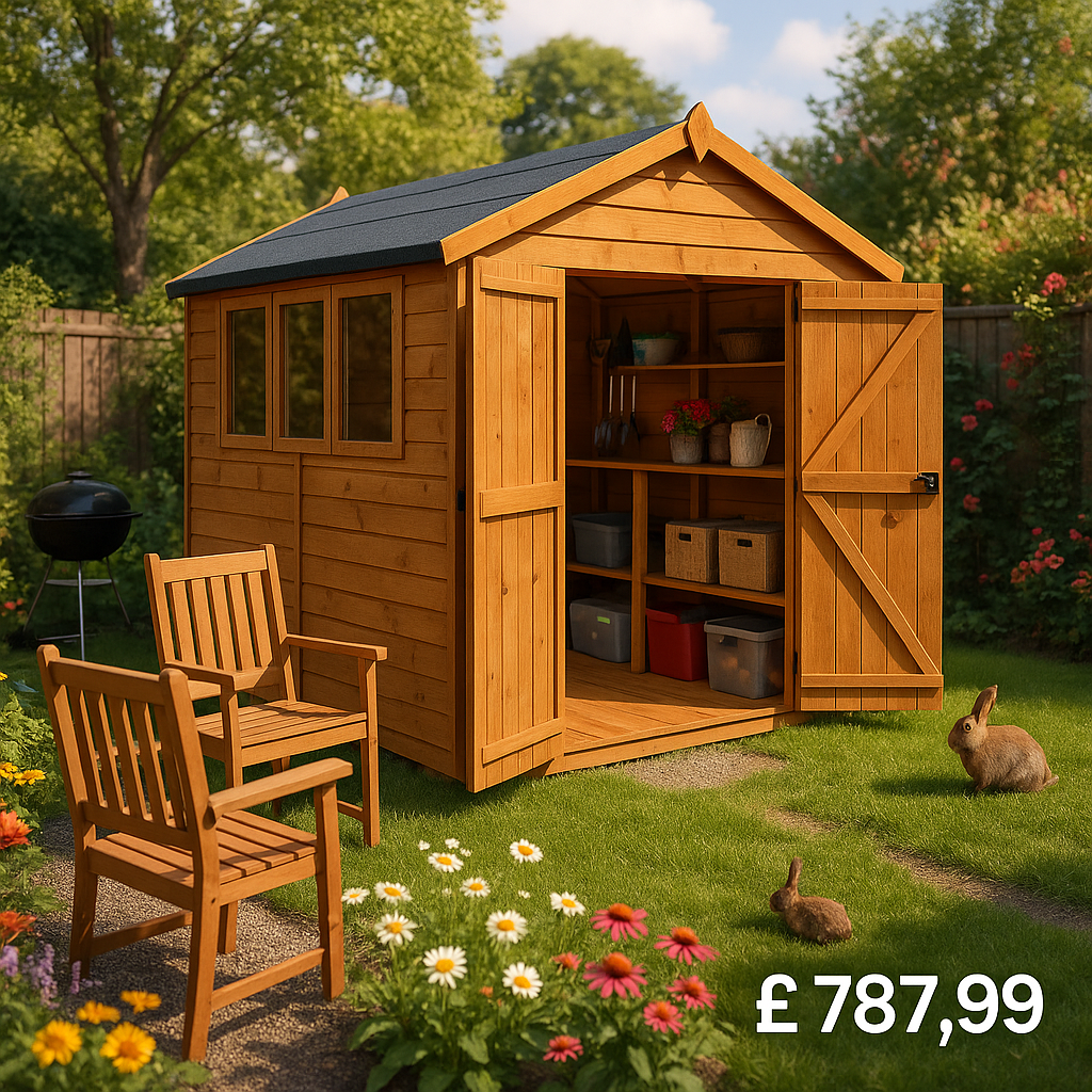 12'x4' Tigerflex Shiplap Apex Double Door Shed - 0% Finance - Buy Now Pay Later - Tiger Sheds