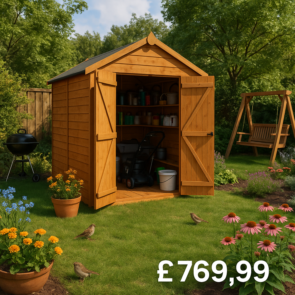 12'x4' Tigerflex Shiplap Apex Windowless Double Door Shed - 0% Finance - Buy Now Pay Later - Tiger Sheds