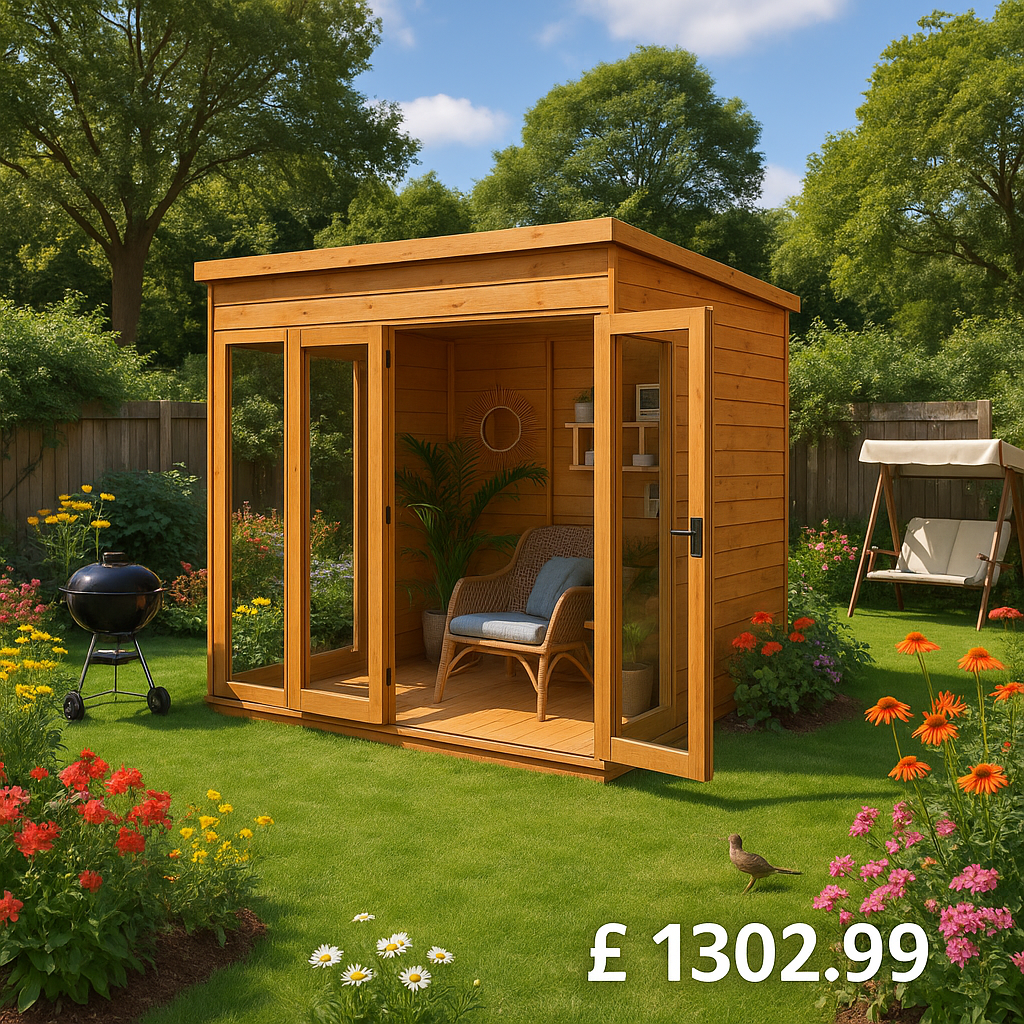 12'x4' TigerFlex® Shiplap Pent Full Pane Summerhouse - 0% Finance - Buy Now Pay Later - Tiger Sheds