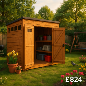 12'x4' TigerFlex Shiplap Pent Security Double Door Shed - 0% Finance - Buy Now Pay Later - Tiger Sheds