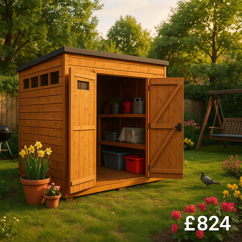 12'x4' TigerFlex Shiplap Pent Security Double Door Shed - 0% Finance - Buy Now Pay Later - Tiger Sheds