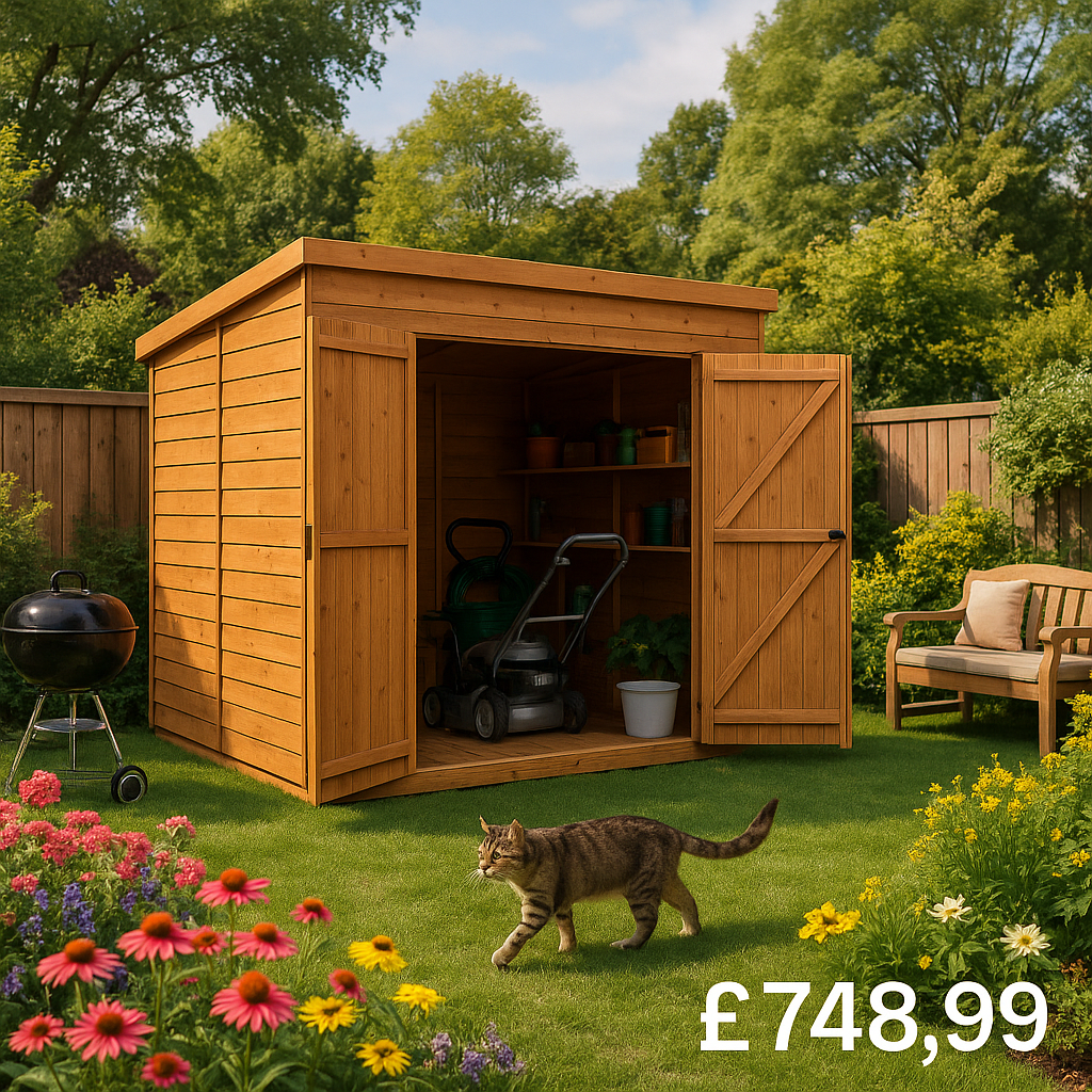 12'x4' Tigerflex Shiplap Pent Windowless Double Door Shed - 0% Finance - Buy Now Pay Later - Tiger Sheds