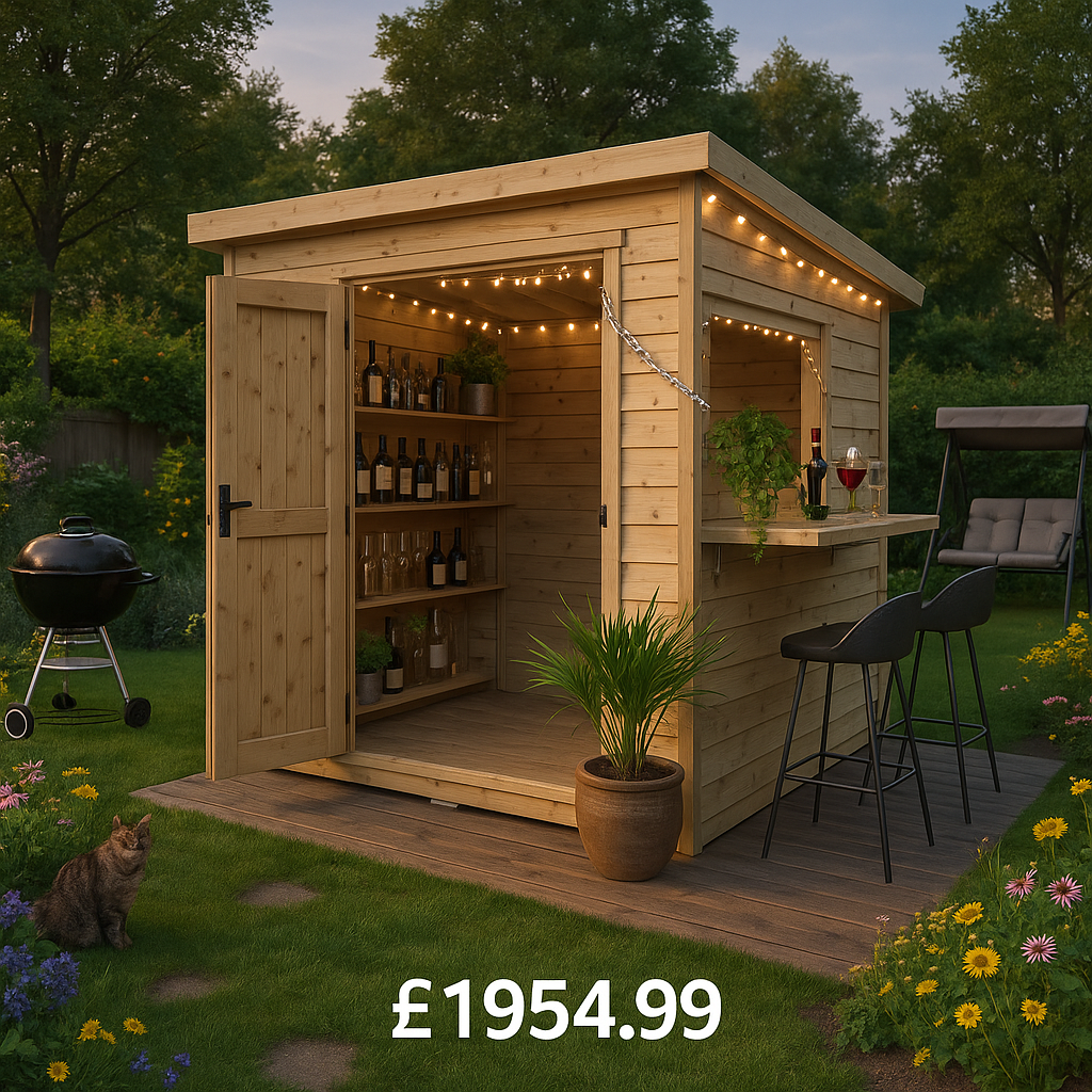 12'x6' The Garden Bar Shed - Tiger Garden Bar Shed - 0% Finance - Buy Now Pay Later - Tiger Sheds