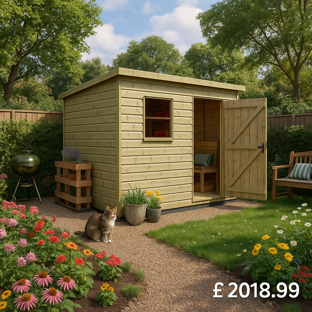 12'x6' Tiger Elite Pressure Treated Pent Shed - 0% Finance - Buy Now Pay Later - Tiger Sheds