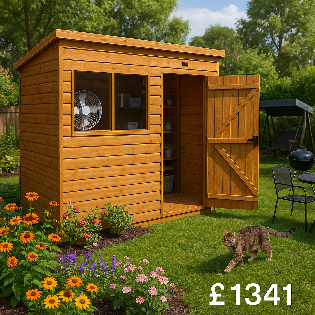 12'x6' Tiger Loglap Pent Shed - Wooden Loglap Sheds - 0% Finance - Buy Now Pay Later - Tiger Sheds