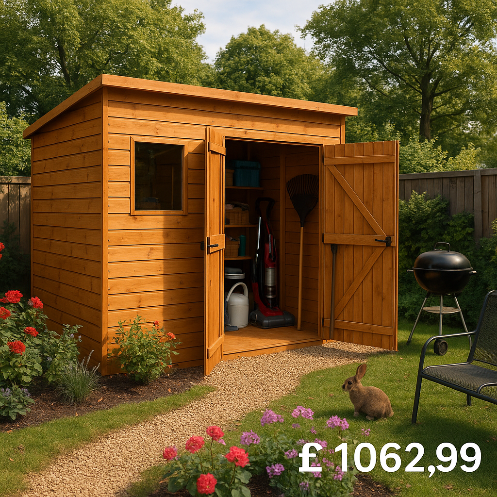 12'x6' Tiger Shiplap Pent Double Door - Wooden Shiplap Sheds - 0% Finance - Buy Now Pay Later - Tiger Sheds