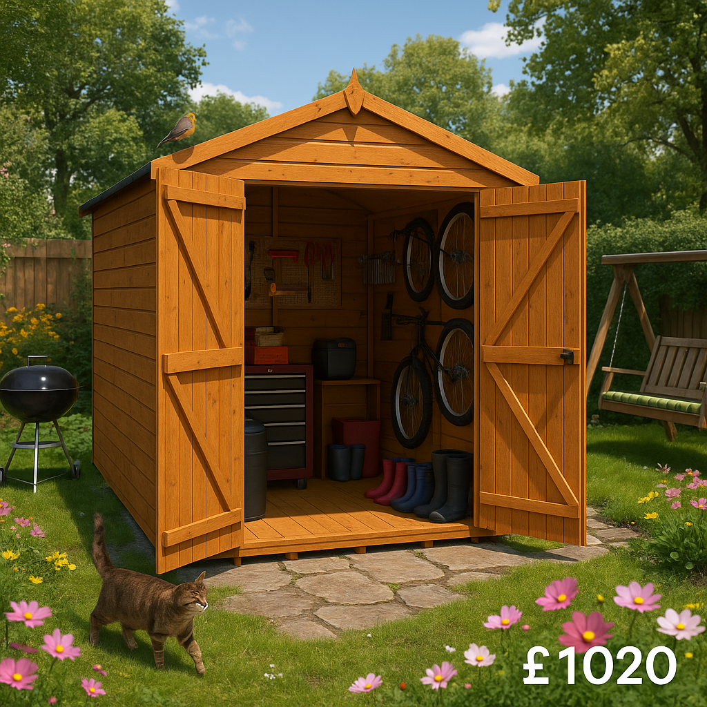 12'x6' Tiger Shiplap Windowless Apex Double Door Shed - Wooden Shiplap Sheds - 0% Finance - Buy Now Pay Later - Tiger Sheds